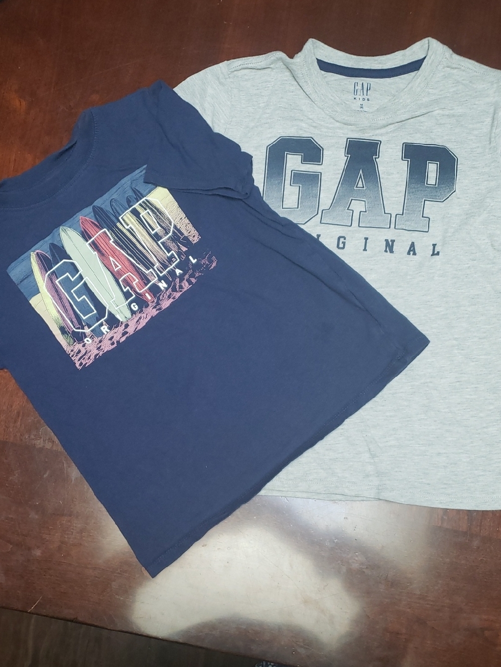 GAP Kids Navy & Light Gray Short Sleeve Graphic Tees